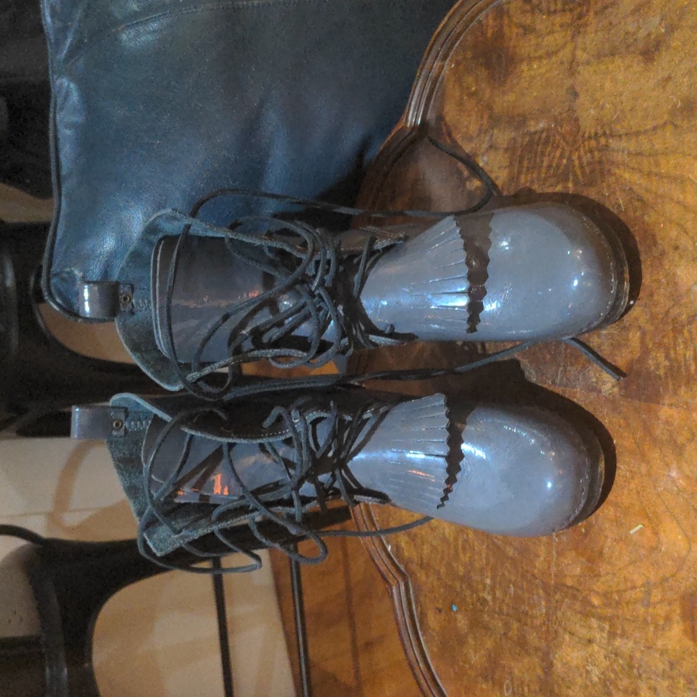 No 6 patent leather clog boots sz 39